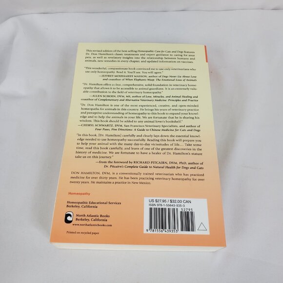 Homeopathic Care for Cats & Dogs By Don hamilton DVM Paperback Book - Picture 6 of 10